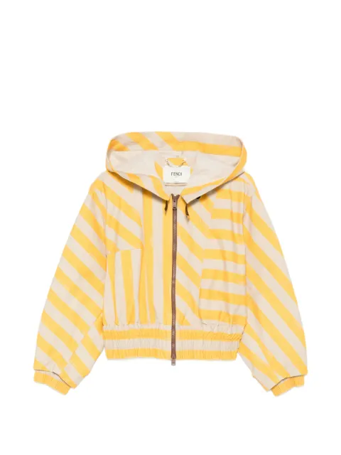 FENDI striped hooded jacket Yellow FLF858AOHU