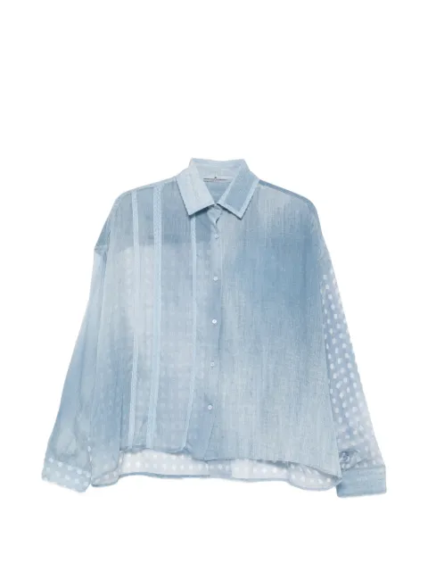 Ermanno Scervino lace-trim polka-dot shirt Blue D482K738APXFU