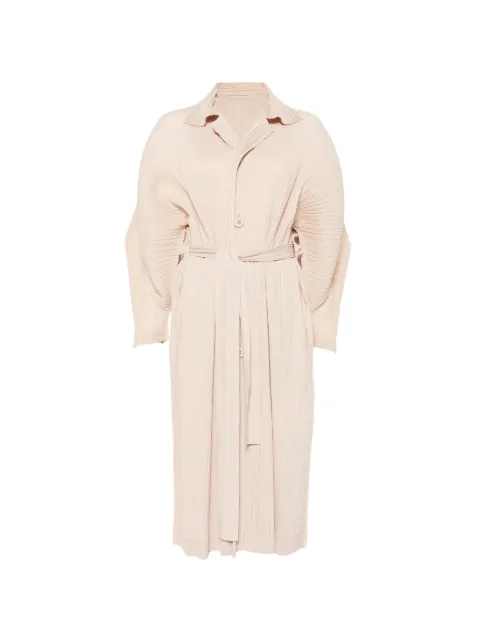 Pleats Please Issey Miyake pleated coat Neutrals PP58JA213