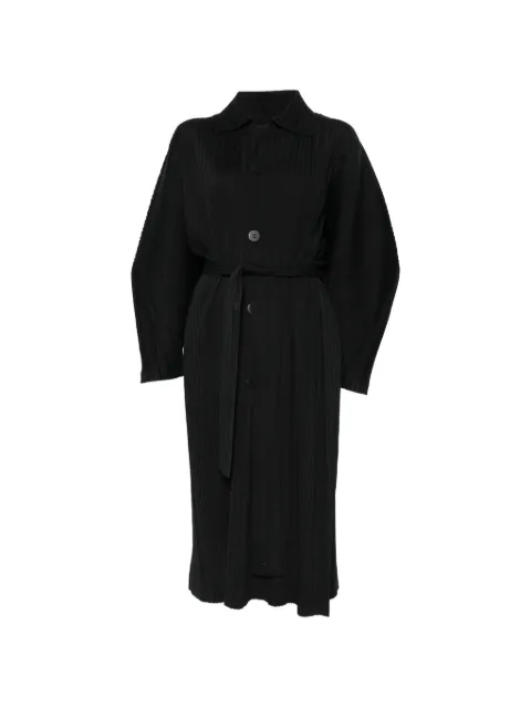Pleats Please Issey Miyake pleated coat Black PP58JA213