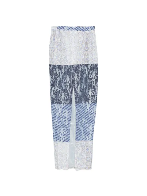 Barbara Bologna lace-panelled midi skirt Blue PAOLAS03LCOMECAMPIONE