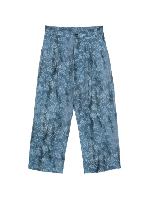 Pierre-Louis Mascia floral-print pleated trousers Blue DRAPPASPT12613AZZURRO