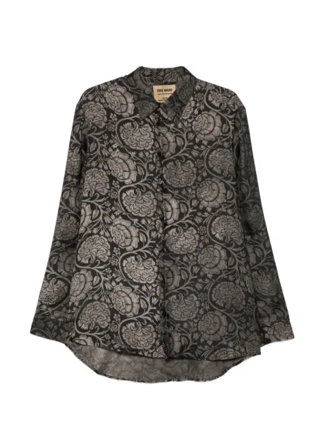 Uma Wang Tab floral-print shirt Black UM1501