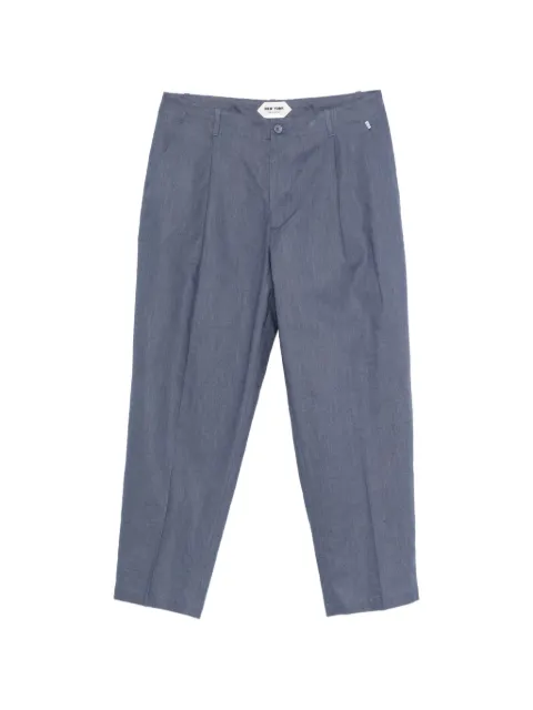 New York Resident Andrew pleated cotton trousers Blue ANDREW5K017