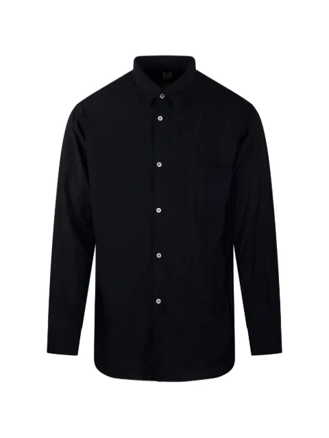 Comme Des Garçons Shirt crinkled-effect chest-pocket shirt Black FQB501