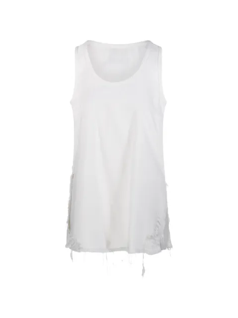 DARKPARK frayed sleeveless top White WTO10TWB03W008