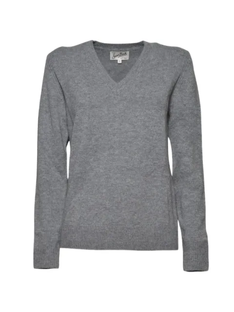 MC2 Saint Barth V-neck knitted sweater Grey PIG0002