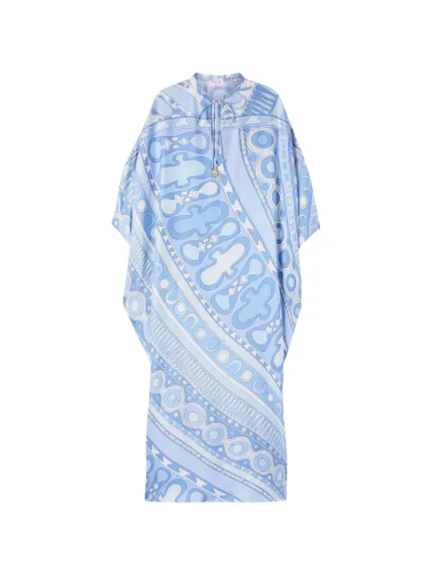 PUCCI Soleil print silk kaftan Blue 6HRL766H862