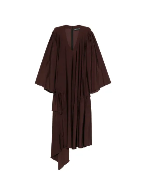 Barbara Bologna Dyscromia V-neck asymmetric dress Brown SWIM09C