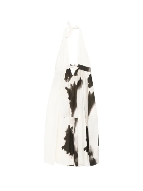 Gentry Portofino abstract-print halterneck maxi dress White S6GD516SF