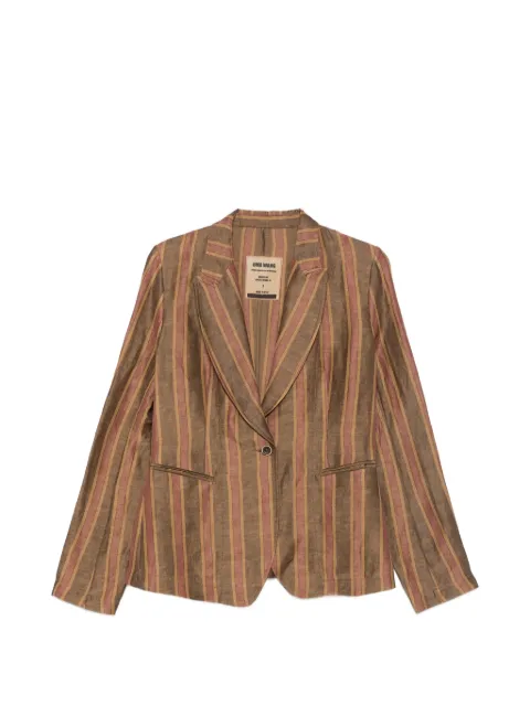Uma Wang Karon striped single-button blazer Brown UP6016