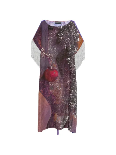 Barbara Bologna fringed-trim lace-up midi dress Purple GI35C105FRCOMECAMPIONE