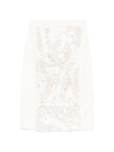 Plan C sequin-embellished midi skirt White GOCEF01RB0TD005