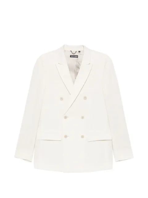 Antony Morato double-breasted slub-texture jacket Neutrals MMJS00088FA650371