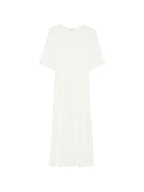 TOTEME cotton silk tee dress White 253WRD0253FB0447059