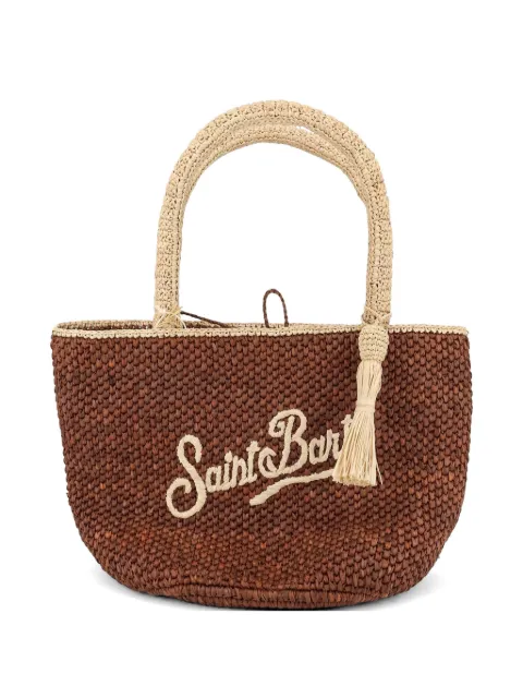 MC2 Saint Barth brown Marcy raffia bag with tassel and embroidered logo Brown MARR00100220L