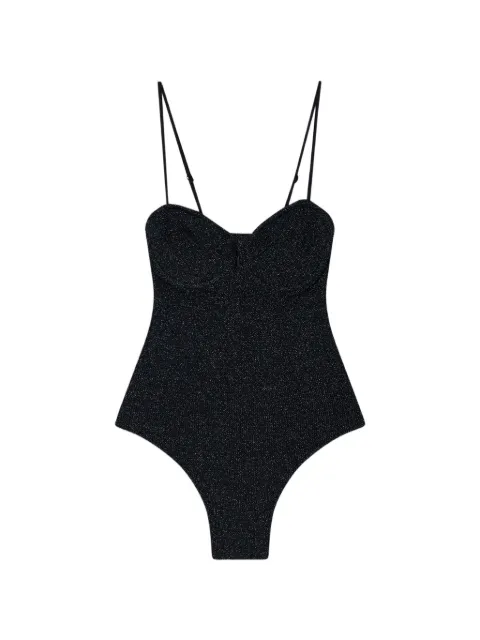 MC2 Saint Barth crinkle-lurex swimsuit Black MEDE00300032L00