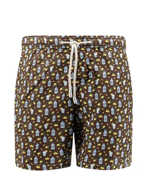 MC2 Saint Barth graphic-print swim shorts Brown LIG000307646L18