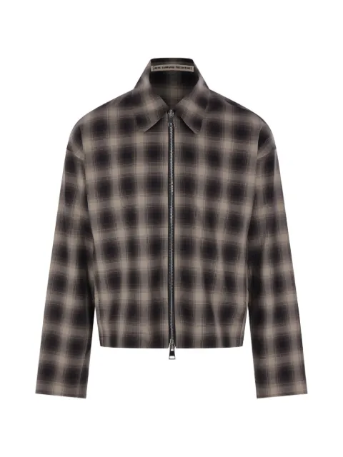 Meta Campania Collective Tino check-pattern zip-up jacket Grey CHOW018COCH0016B1