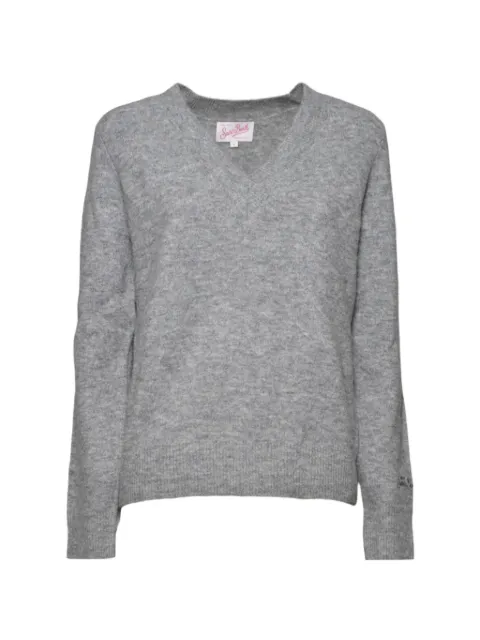 MC2 Saint Barth V-neck knit sweater Grey ASE0001