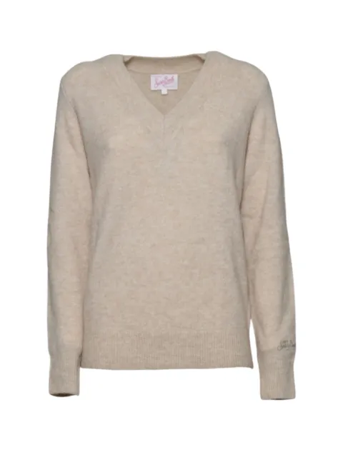 MC2 Saint Barth V-neck knitted sweater Neutrals ASE0001