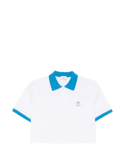 Versace cropped trim polo shirt White 10245171A17681