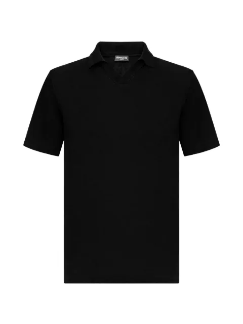 FRANZESE COLLECTION V-neck ribbed T-shirt Black AU5093B1002