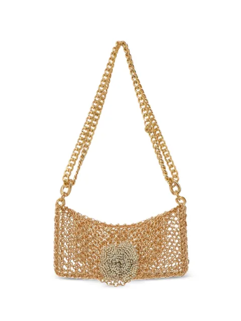 Silvia Gnecchi Camelia embellished shoulder bag Gold CAMELIA