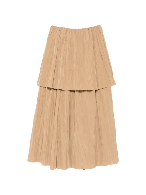 CO.GO crinkled tiered maxi skirt Neutrals 26SMCN17126SPL158