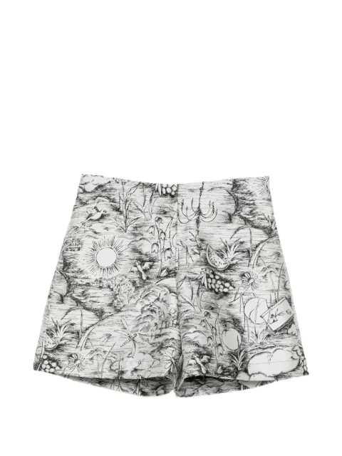 SHIATZY CHEN Fête of Petal jacquarded shorts Grey 160303