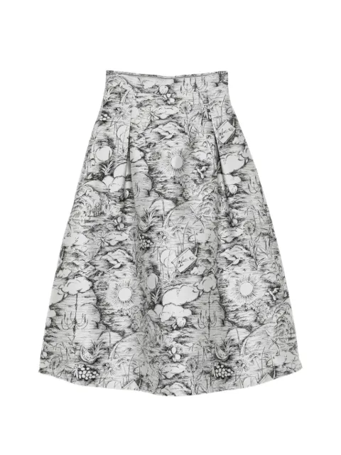 SHIATZY CHEN jacquard midi skirt Grey 160302