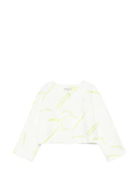 SHIATZY CHEN jacquard cropped jacket White 160156
