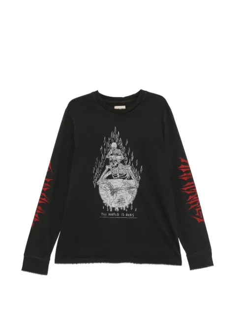 GALLERY DEPT. graphic-print long-sleeved T-shirt Black TOP005