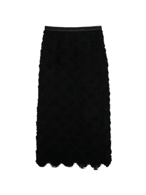SHIATZY CHEN 3D floral pencil skirt Black 160012