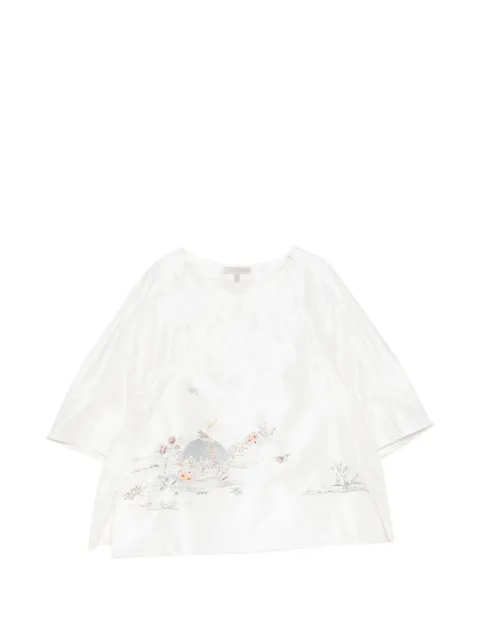 SHIATZY CHEN embroidered silk satin top White 160011