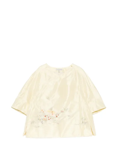 SHIATZY CHEN silk satin embroidered top Yellow 160011