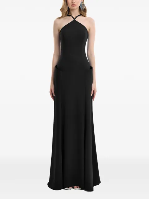Gemy Maalouf halter-neck structured-hip dress Black EDSS262144LD