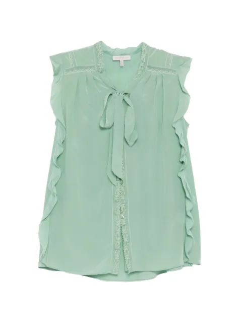 SHIATZY CHEN lace chiffon halter top Green 160214