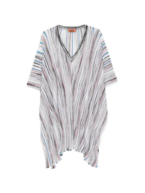 Missoni striped V-neck poncho White POJMVMDA541