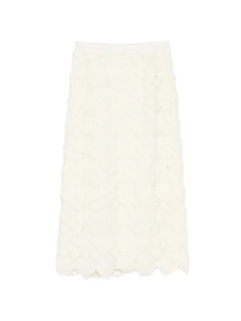 SHIATZY CHEN Fête of petal 3D floral pencil skirt Neutrals 160012