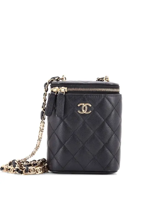 CHANEL Pre-Owned Vertical Classic Vanity Case with Chain Quilted Caviar Small shoulder bag Black MTRA1Q3HQU18RUII
