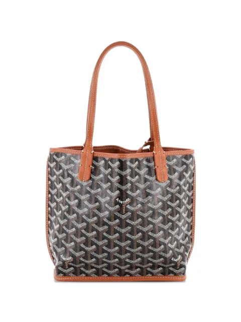 Goyard Pre-Owned Anjou Reversible Tote Coated Canvas Mini satchel Brown MSRE5243ITGBBCY3