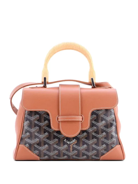 Goyard Pre-Owned Saigon Top Handle Bag Coated Canvas with Leather Mini shoulder bag Brown L9V6YSL4Z8CT6YDB