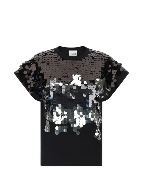 Nude sequin T-shirt Black 1103E2645709
