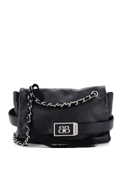 Balenciaga Pre-Owned Modu Chain Flap Bag Leather Medium shoulder bag Black HE9KIIUYYA9NLDS9