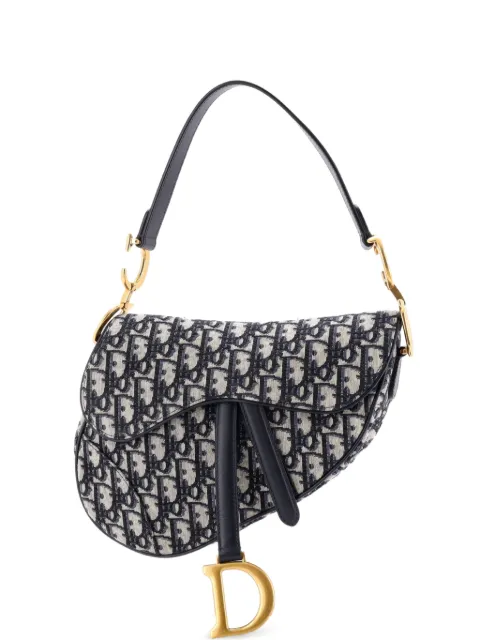 Christian Dior Pre-Owned Saddle Handbag Oblique Canvas Medium shoulder bag Blue HE3CYL6R89SGUGFZ