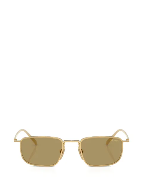 Prada Eyewear logo-plaque rectangle-frame sunglasses Gold PRD52S5AK70G