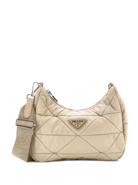 Prada Pre-Owned Re-Edition Shoulder Bag Quilted Tessuto Small crossbody bag Neutrals L1LAY5YAPWDM6722