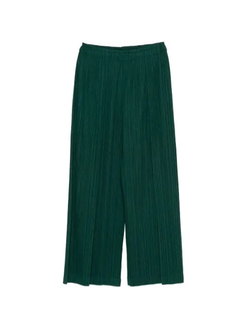 Pleats Please Issey Miyake pleated trousers Green PP66JF263