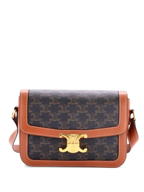 Celine Pre-Owned Triomphe Triomphe Coated Canvas Medium shoulder bag Brown HLZZUY71EIS249U5
